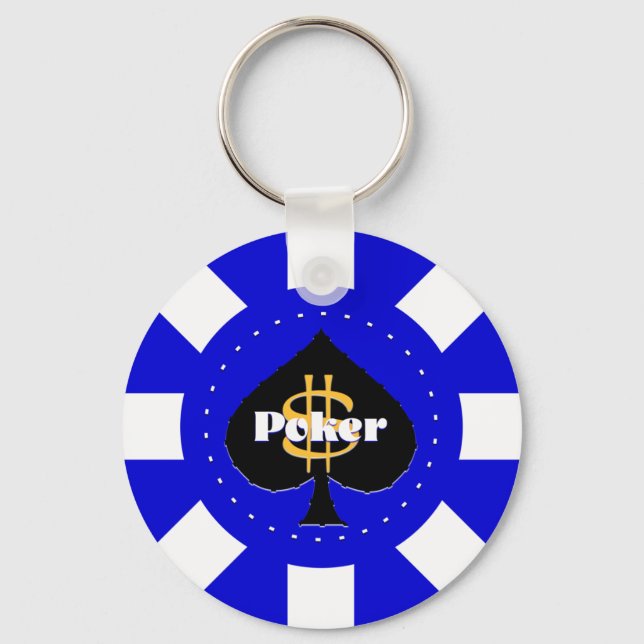 Blue Poker Chip Keychain (Front)
