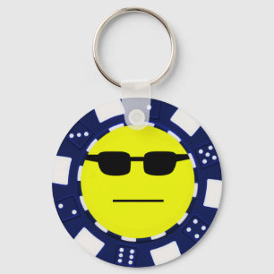 blue pokerface keychain