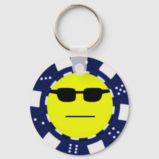 blue pokerface keychain