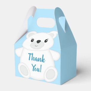 Blue Polar Bear Baby Shower Favor Box