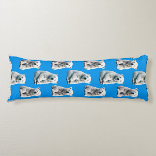 Blue Polar Bear Pattern Design  Body Pillow