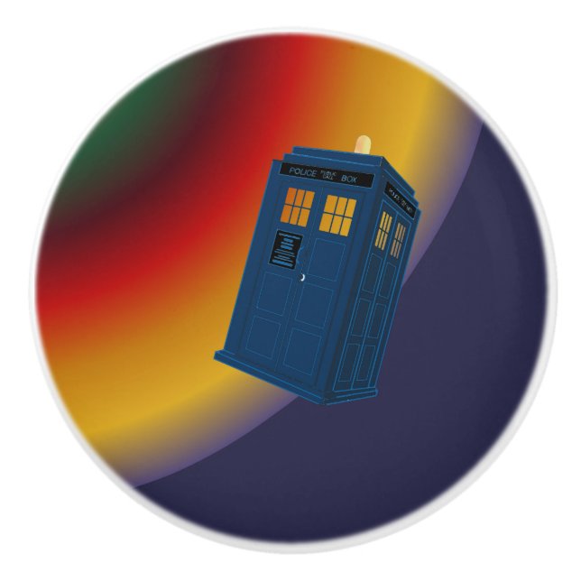 Blue Police Call Box Cabinet Pull (Front)