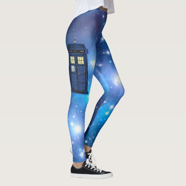 Blue Police Public Call Box - UK Time Travel 1 Leggings (Right)