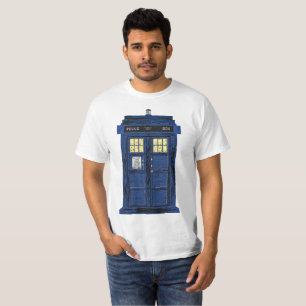Blue Police Public Call Box - UK Time Travel 1 T-Shirt
