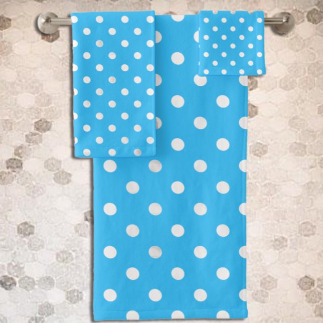 Blue Polka Dot Bath Towel Set (Creator Uploaded)
