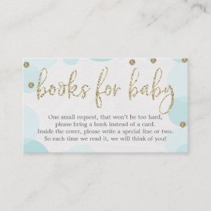 Blue Polka Dot Book Demande Baby shower Invitation