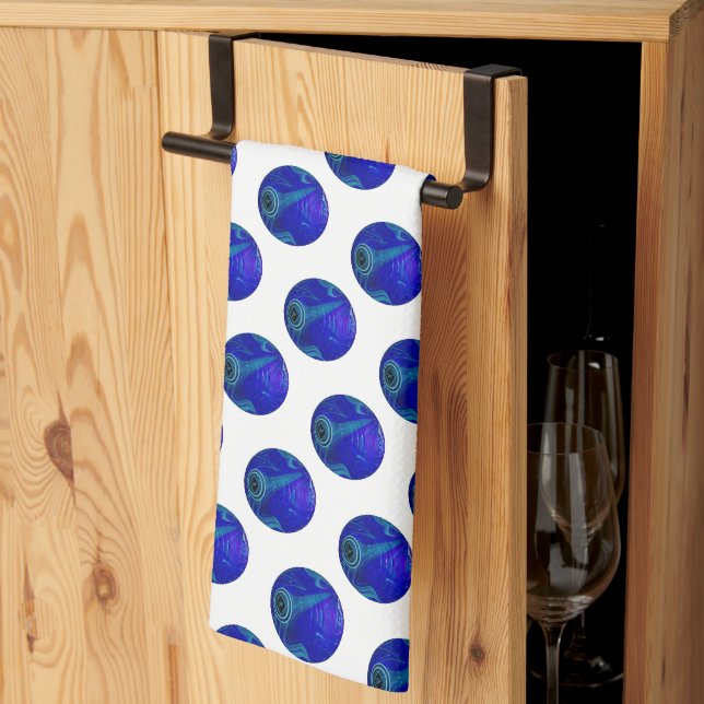 Blue Polka Dot Lawn Bowls,  Kitchen Towel (Thirds Fold)