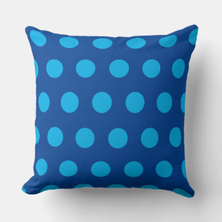 Blue Polka Dot Monogram Throw Pillow