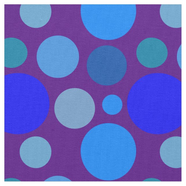 Blue polka dot pattern fabric (Close Up)