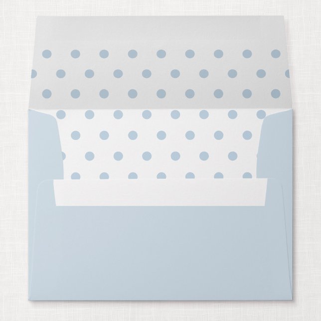 Blue Polka Dot Personalized A7 Envelope (Blue Polka Dot - A7 Envelope, Inside)