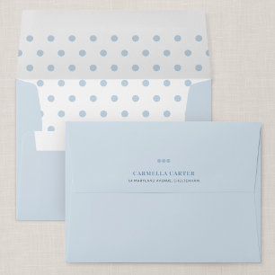 Blue Polka Dot Personalized A7 Envelope