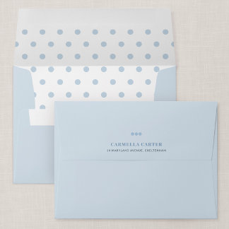 Blue Polka Dot Personalized A7 Envelope
