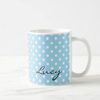 Blue Polka Dot Retro Style Mug