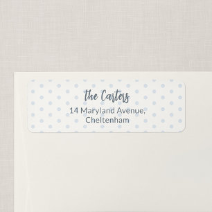 Blue Polka Dot Return Address Label