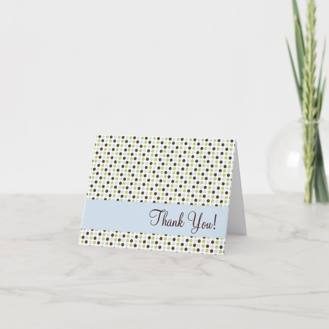 Blue Polka Dot Thank You Card (Front)
