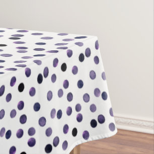 Blue polka dot watercolor tablecloth
