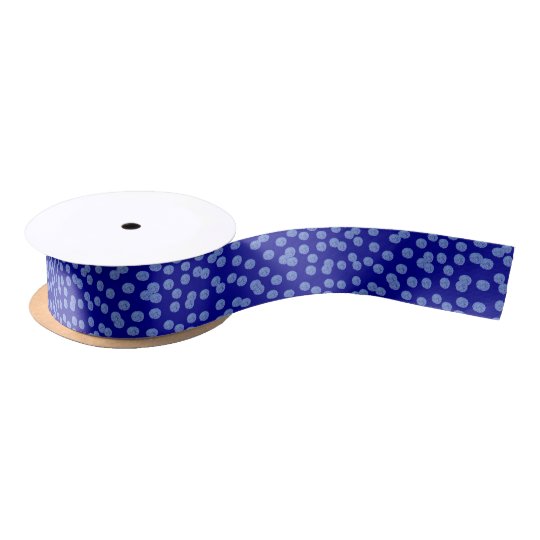 Blue Polka Dots 1.5'' Wide Satin Ribbon