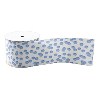 Blue Polka Dots 3'' Wide Grosgrain Ribbon