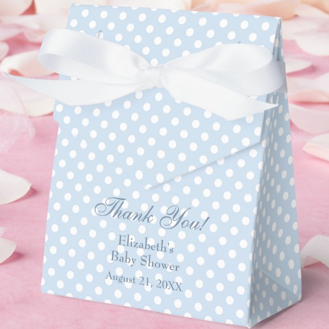 Blue Polka Dots Baby Shower Favour Box (Creator Uploaded)