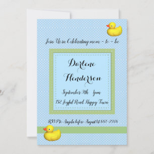 Blue Polka Dots Baby Shower Invitation