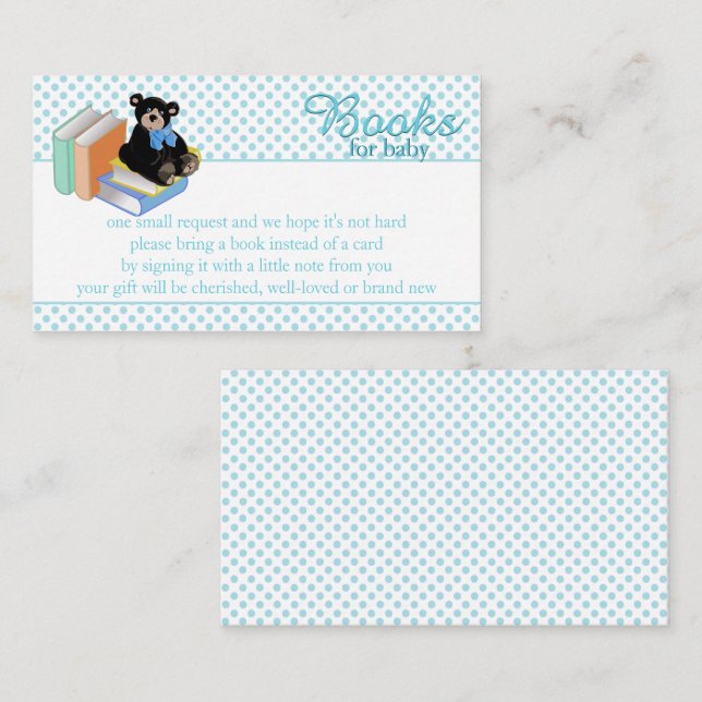 Blue Polka Dots Books for Baby  Enclosure Card (Front/Back)