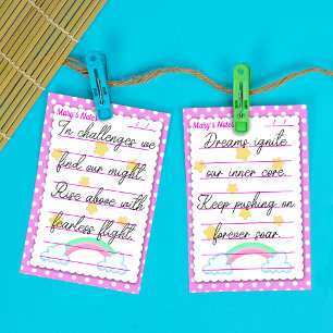 Blue polka dots, cute stars & rainbows 4" x 6" post-it notes