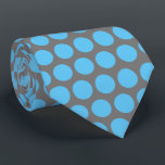 Blue Polka Dots Grey Gift Favour Elegant Custom Tie<br><div class="desc">Designed with cute blue polka dots patterns in solid grey background. You may change to any background colour as you wish. Makes a great gift or party favour for any event including weddings,  birthdays and more!</div>