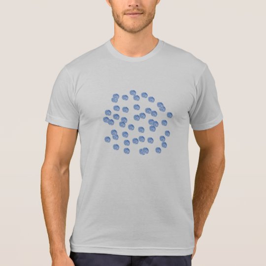 Blue Polka Dots Men's Poly-Cotton T-Shirt