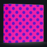 Blue polka dots on fuchsia binder<br><div class="desc">Blue polka dots on fuchsia</div>