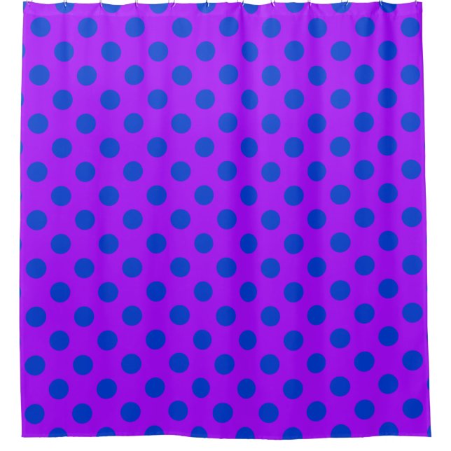 Blue polka dots on purple (Front)