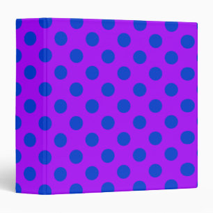Blue polka dots on purple binder