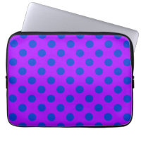 Blue polka dots on purple
