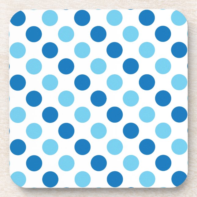 Blue polka dots pattern coaster (Front)