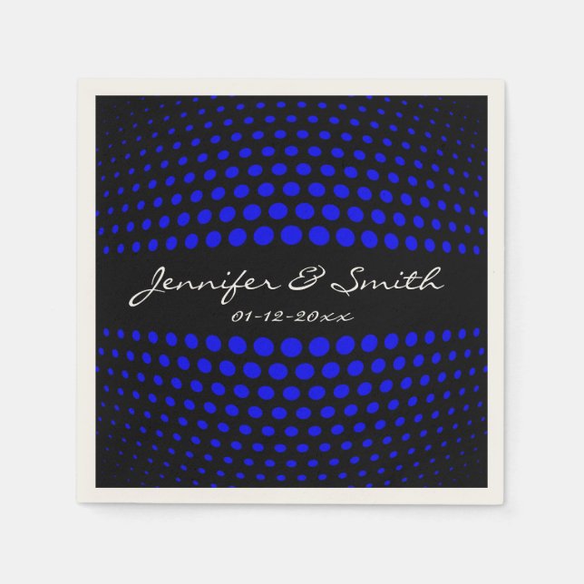 Blue polka dots pattern napkin (Front)