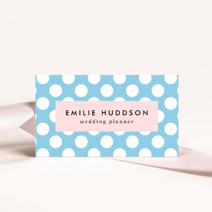 Blue Polka Dots, Polka Dot Pattern, Dots, Dotted Business Card