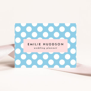 Blue Polka Dots, Polka Dot Pattern, Dots, Dotted Business Card