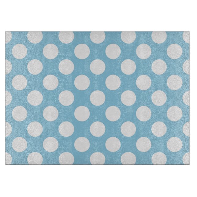 Blue Polka Dots, Polka Dot Pattern, Dots, Dotted Cutting Board (Front)