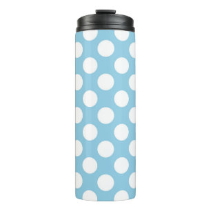 Blue Polka Dots, Polka Dot Pattern, Dots, Dotted Thermal Tumbler