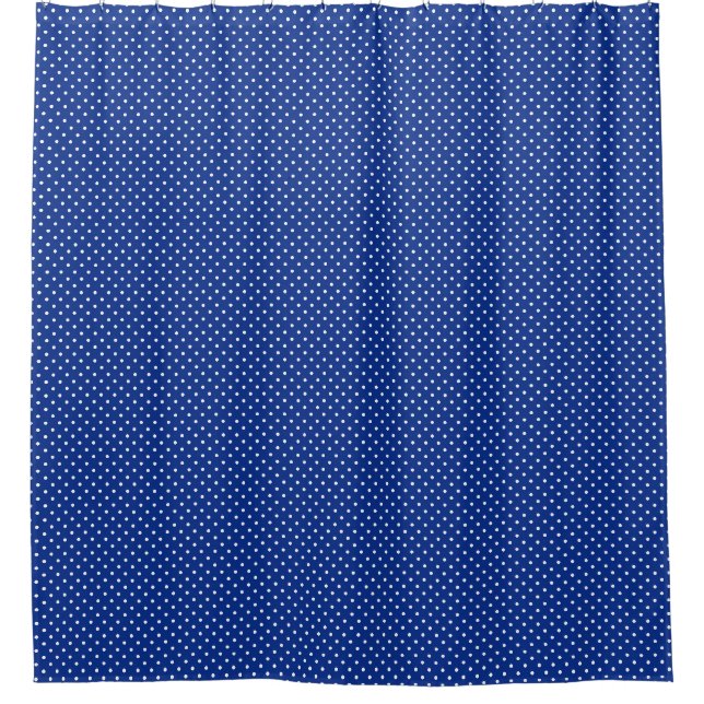 Blue Polka Dots Shower Curtain (Front)