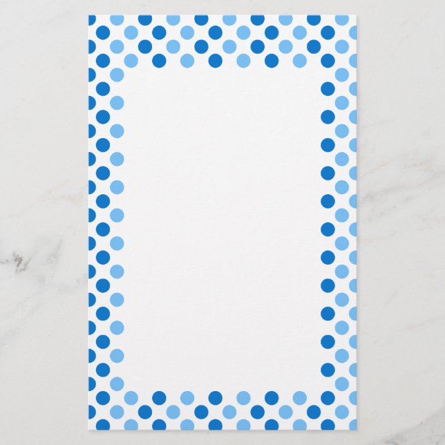Blue Polka Dots Stationery (Front)