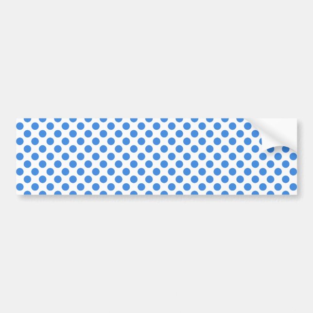 Blue Polka Dots with Customizable Background Bumper Sticker (Front)
