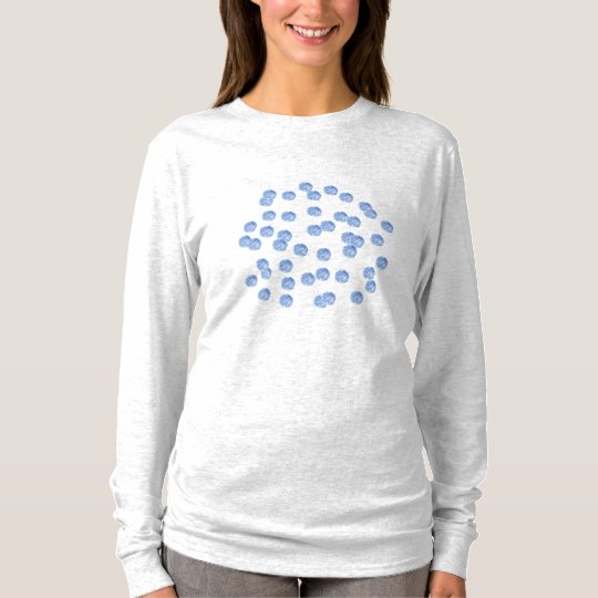 Blue Polka Dots Women's Basic Long Sleeve T-Shirt