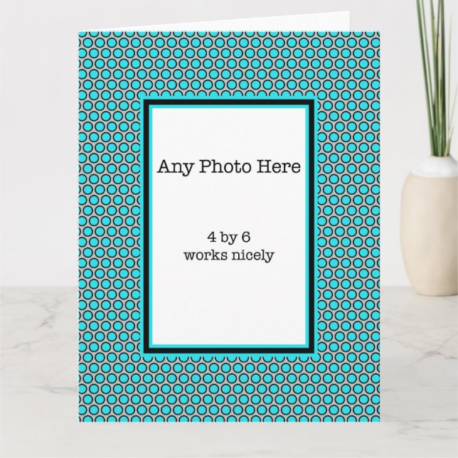 Blue Polka Dots Your Photo Card (Front)