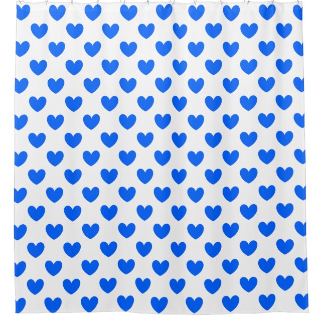 Blue polka hearts on white (Front)
