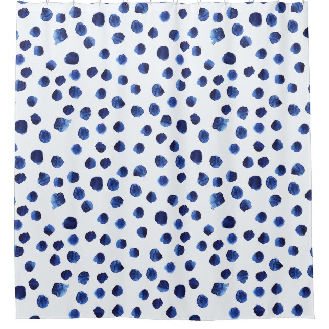 Blue Polka: Watercolor Dot Seamless. (Front)