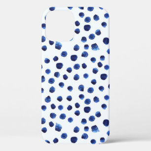 Blue Polka: Watercolor Dot Seamless. iPhone 12 Case