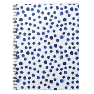 Blue Polka: Watercolor Dot Seamless. Notebook