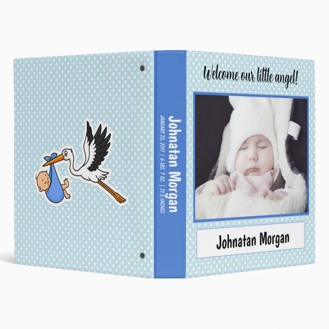 Blue polkadot baby photo album binder (Background)