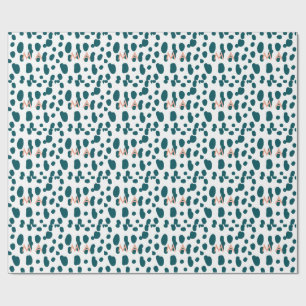 Blue polkadot orange pastel monogram man letter pa wrapping paper