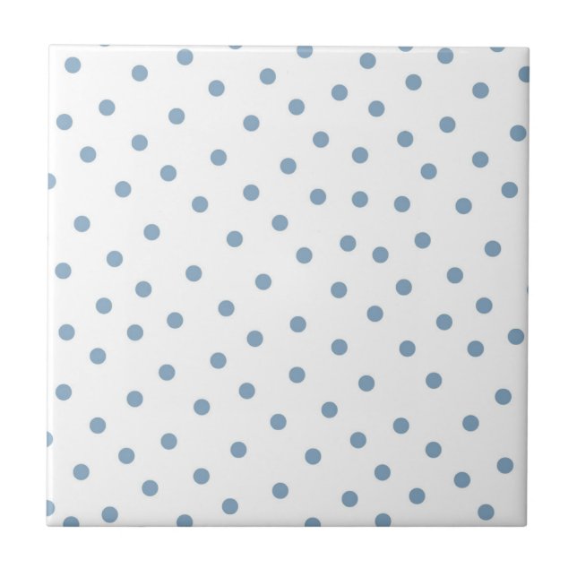 Blue Polkadot Pattern Tile (Front)